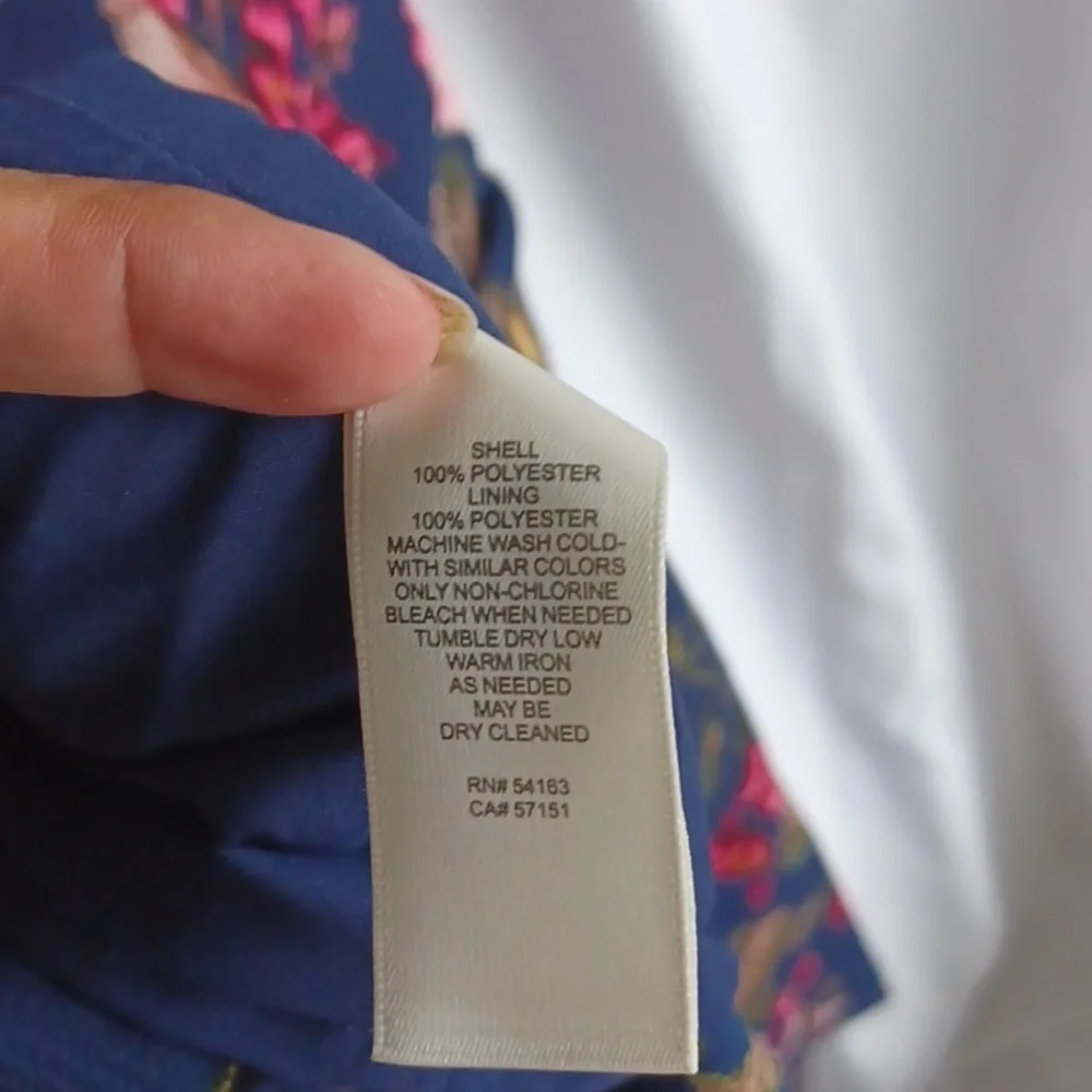 Eliza J Floral Navy Midi Dress, Sz 8, Lined